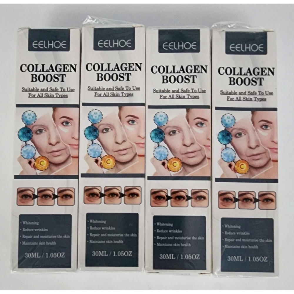 EELHOE Collagen Boost Serum 4 Pack 30ml Each New Anti-Aging Matrixyl 3000 Vit C